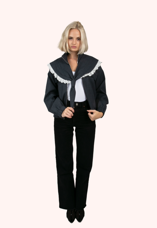 Grey Sailor Collar Jacket