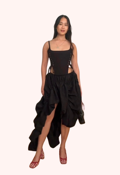 Caspar the Label Venus in Gemini Skirt in Black Rent from Hauteline